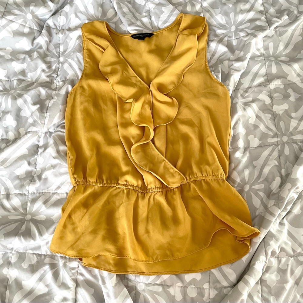 Banana Republic Button Ruffle Blouse